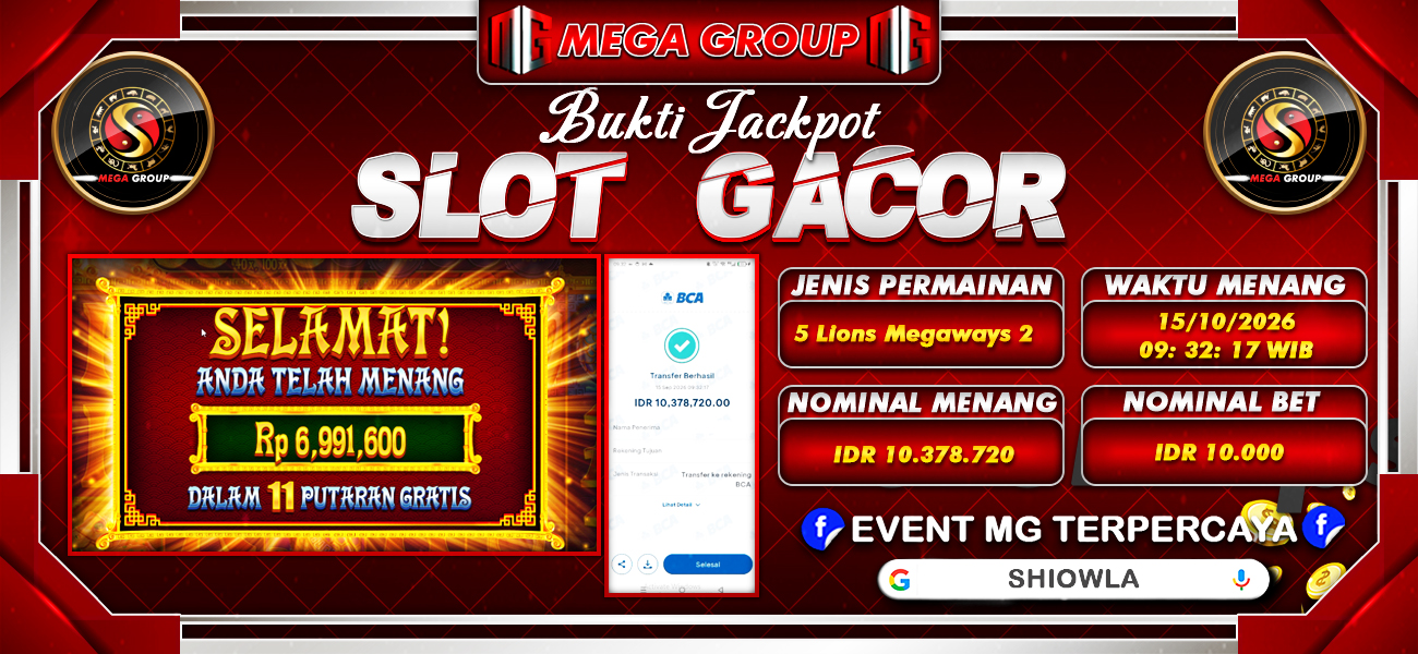 Bukti JP situs Shiowla hari Selasa, 15 September 2026