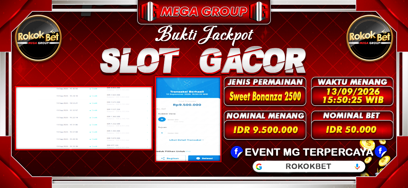 Bukti JP situs Rokokbet hari Selasa, 15 September 2026