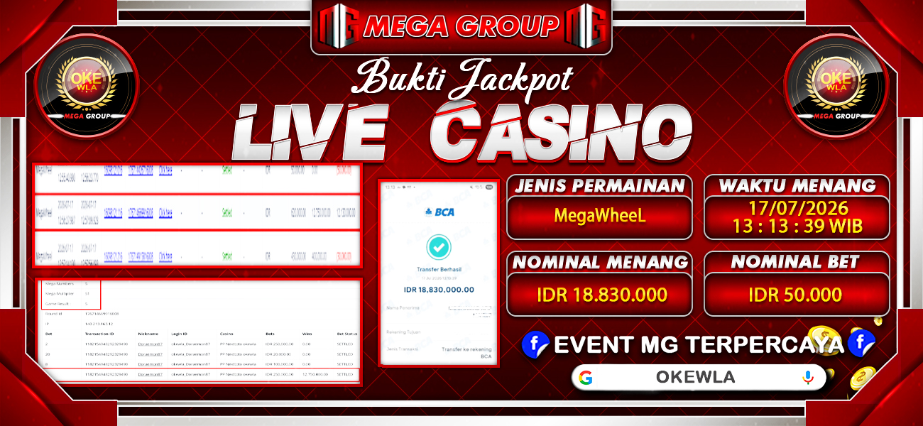 Bukti JP situs Okewla hari Jumat, 17 Juli 2026