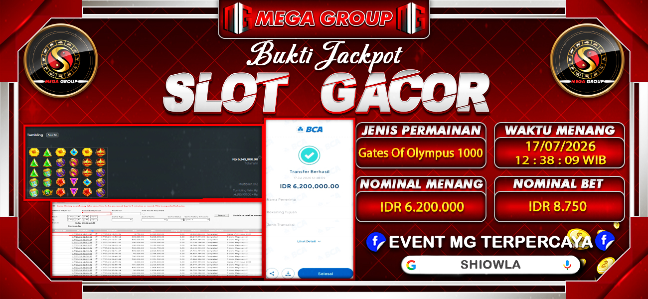 Bukti JP situs Shiowla hari Jumat, 17 Juli 2026