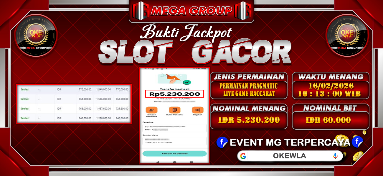 Bukti JP situs Okewla hari Senin, 16 Februari 2026