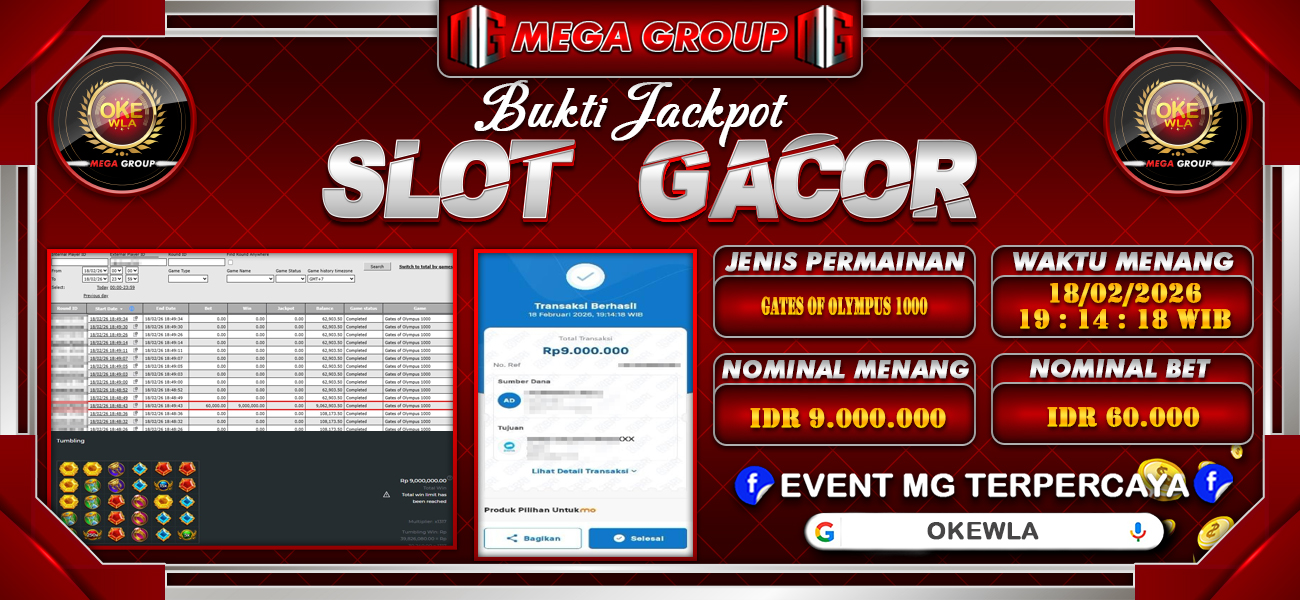 Bukti JP situs Okewla hari Rabu, 18 Februari 2026