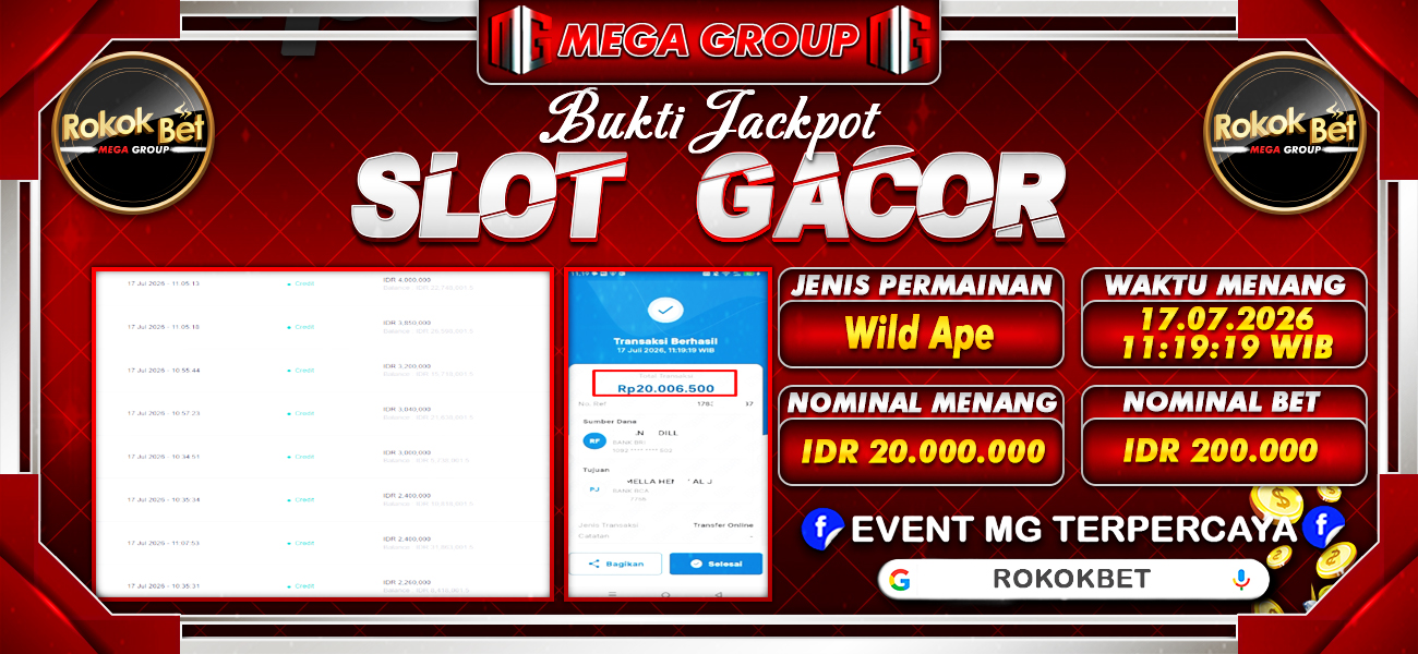 Bukti JP situs Rokokbet hari Jumat, 17 Juli 2026